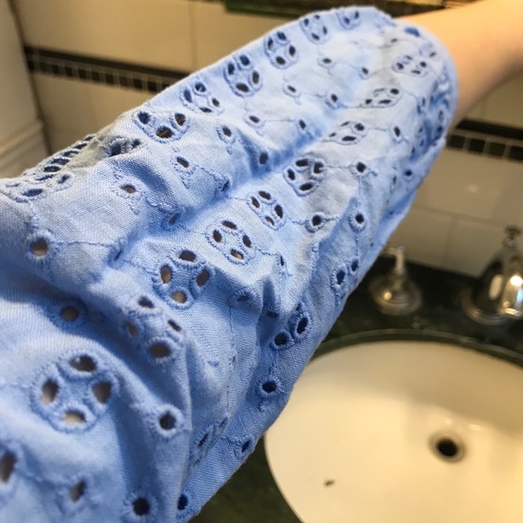 Baby blue J. Crew eyelet blouse - Picture 3 of 3